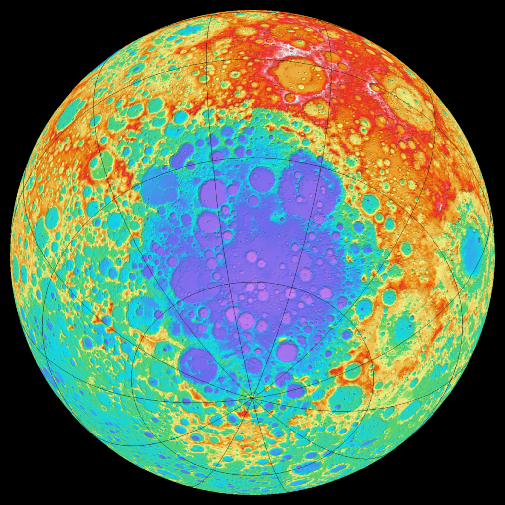 Topography of the South-Pole Aitken basin